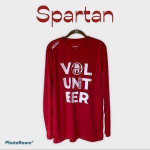 Unisex Spartan Red Long Sleeve Shirt (L)